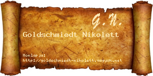 Goldschmiedt Nikolett névjegykártya